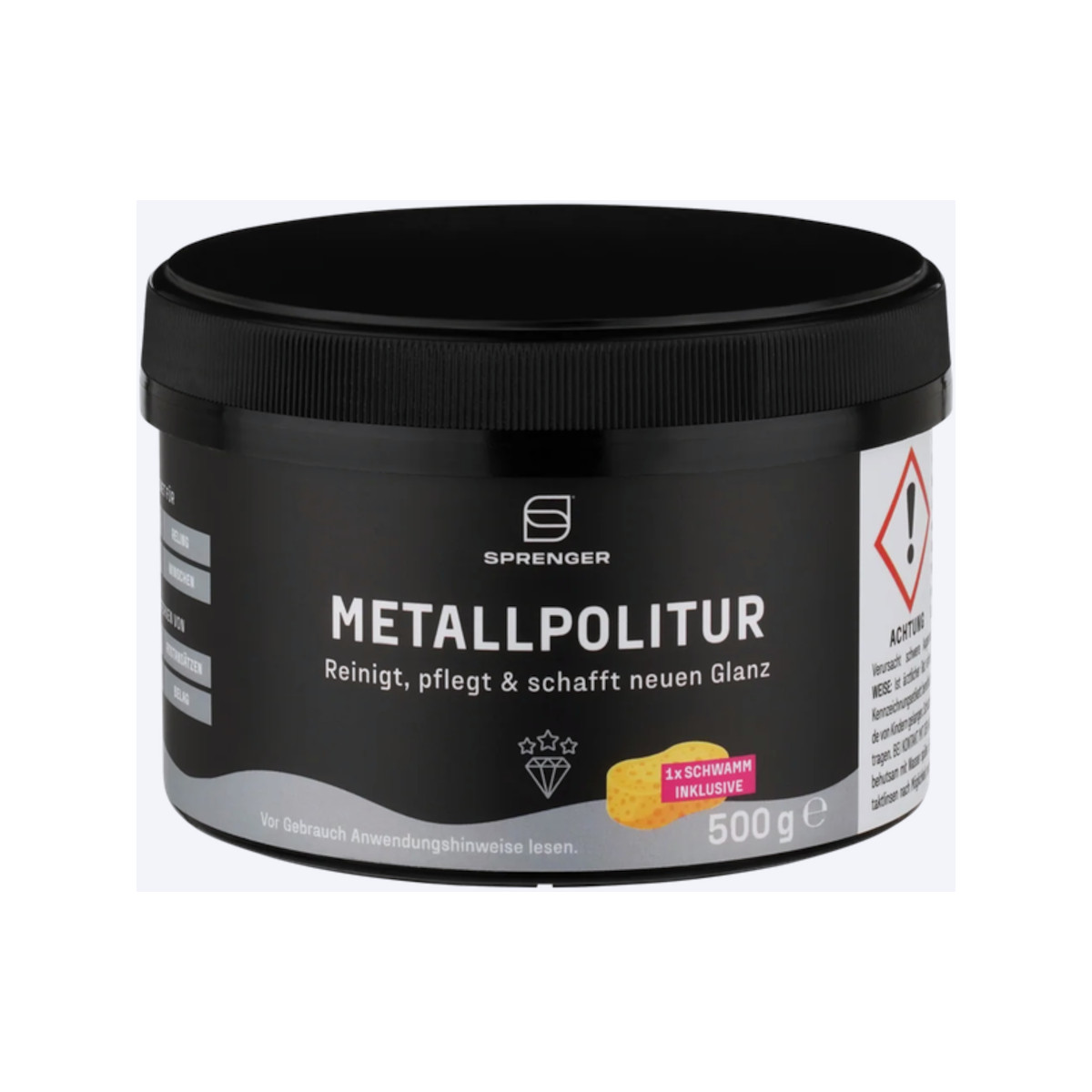 Sprenger polish pour métaux, boîte 500g avec éponge