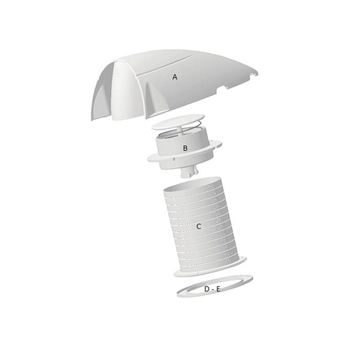 Plastimo collerette blanche/manchon ø 85mm dorade