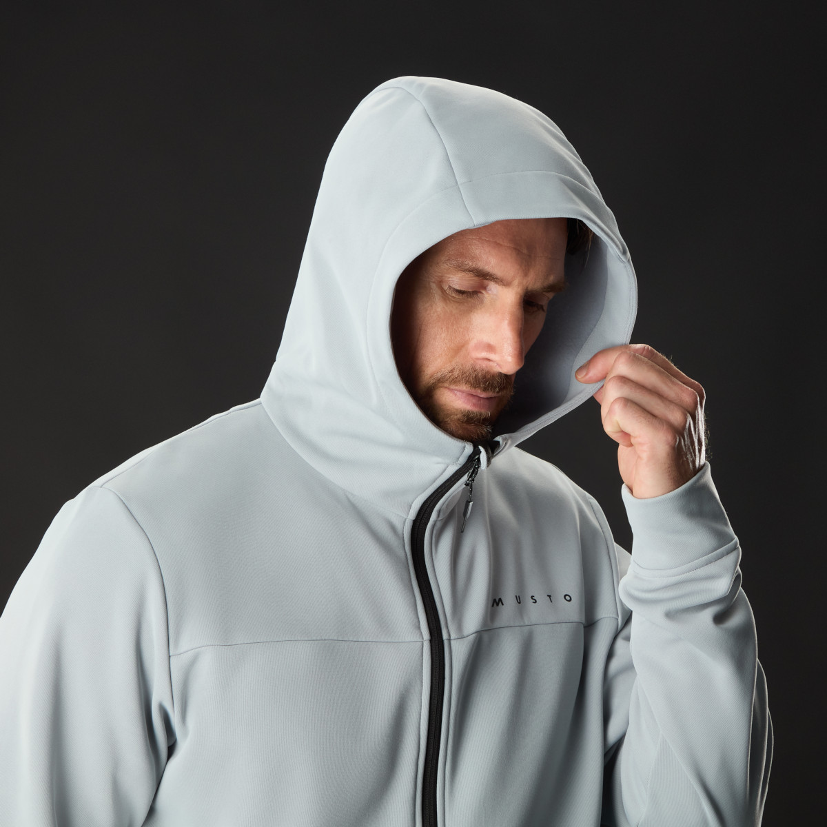 Musto Evolution Hoodie Sweat à capuche homme gris-bleu, taille XL