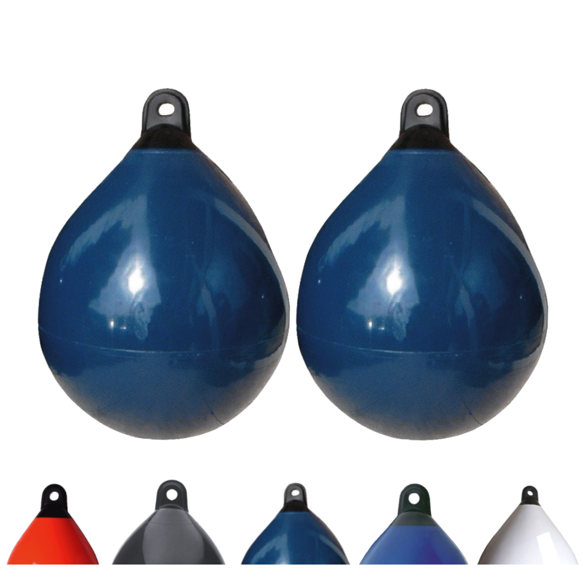 Lot de 2 pare-battages sphériques Majoni, diamètre 65 cm, bleu marine