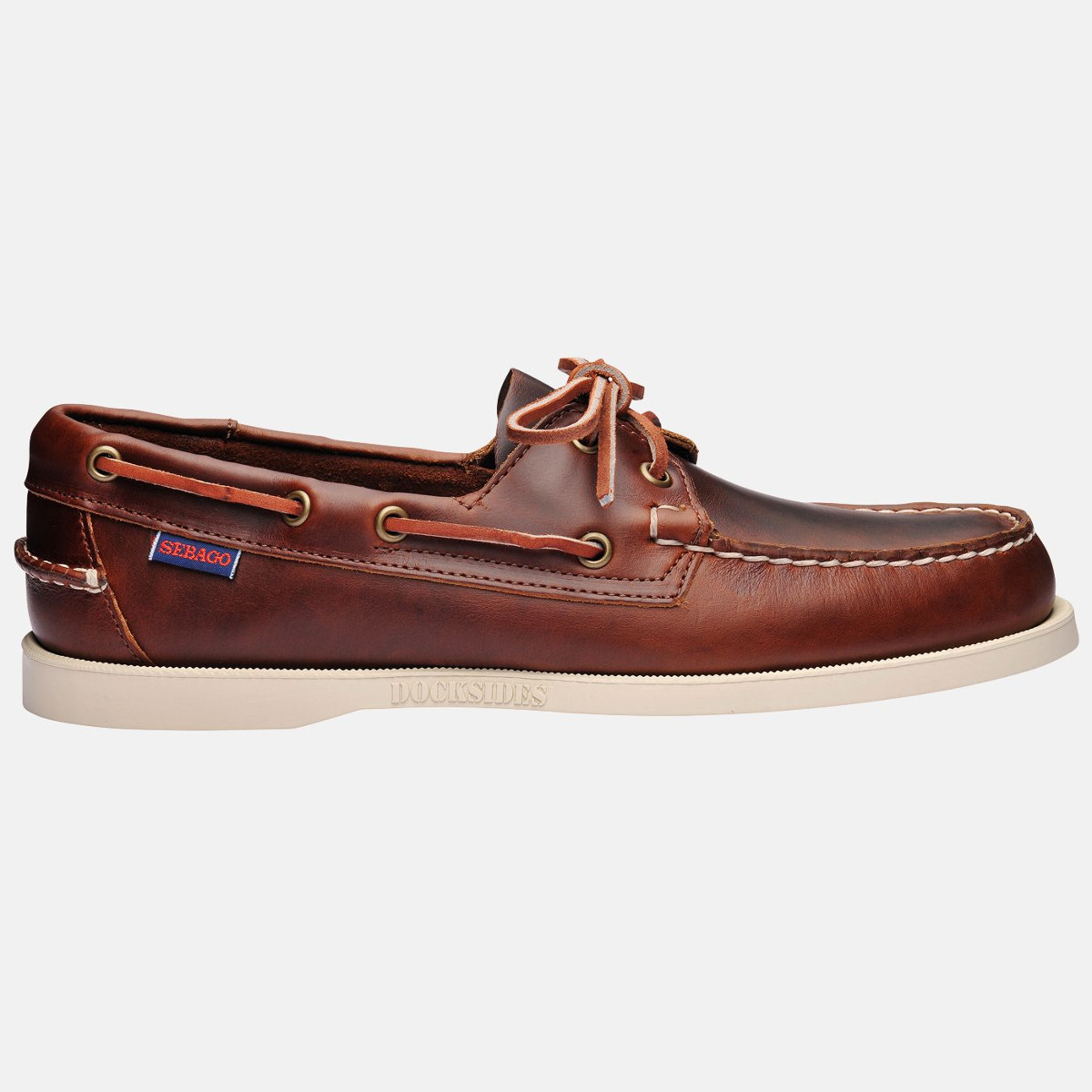 Sebago Docksides chaussures bateau homme brown oiled waxy leather, taille EU 47 (US 12,5)