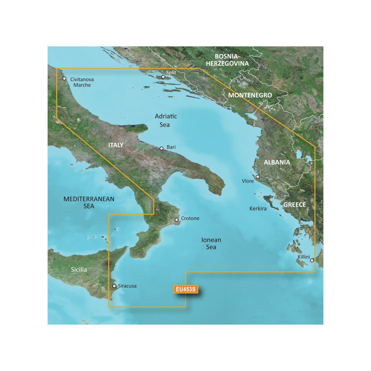 Garmin VEU452S carte marine Sud de l’Adriatique, Monténégro, Albanie