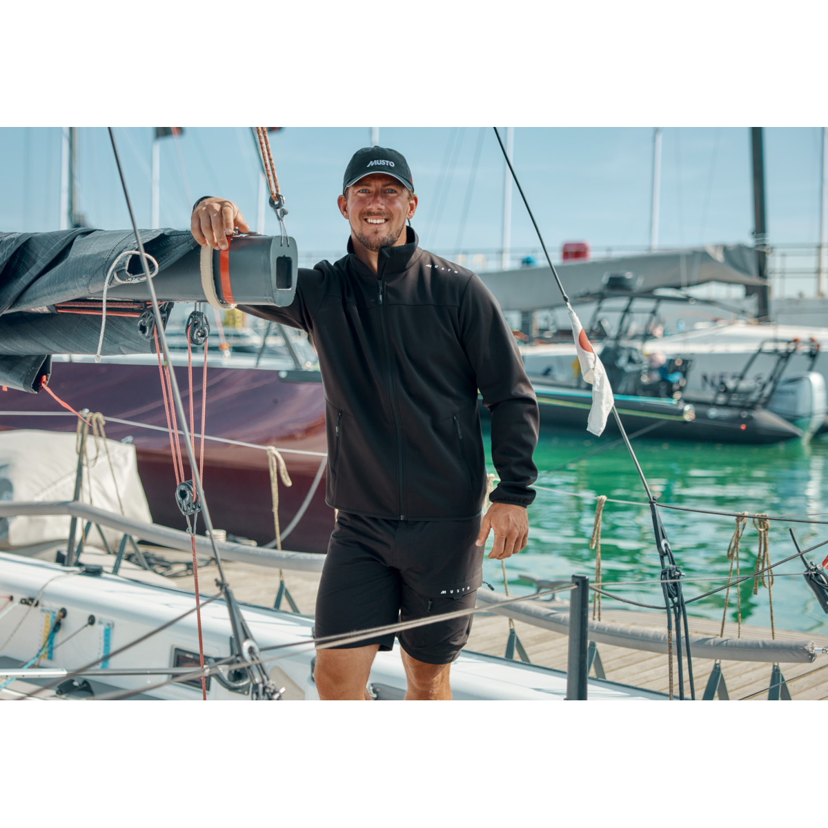Musto Evolution Crew veste softshell homme gris clair