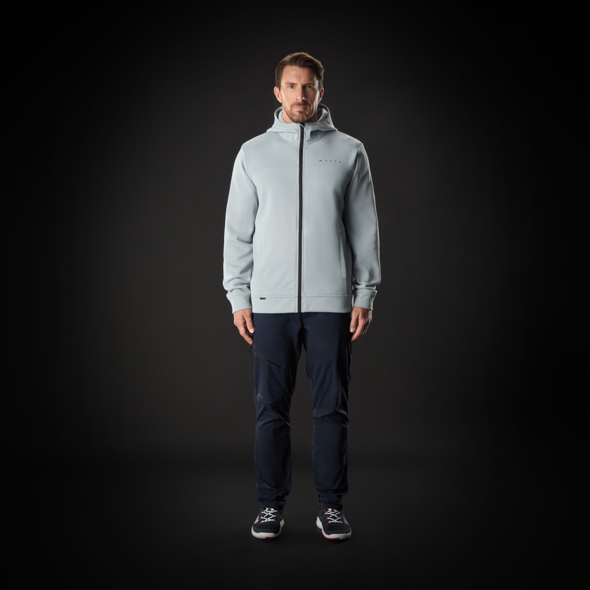 Musto Evolution Hoodie Sweat à capuche homme gris-bleu, taille XL
