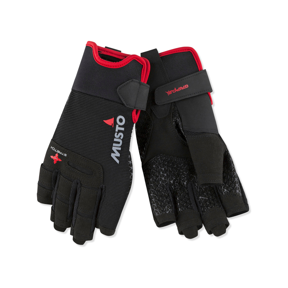 Musto Performance gants de voile doigts courts noirs, taille XS