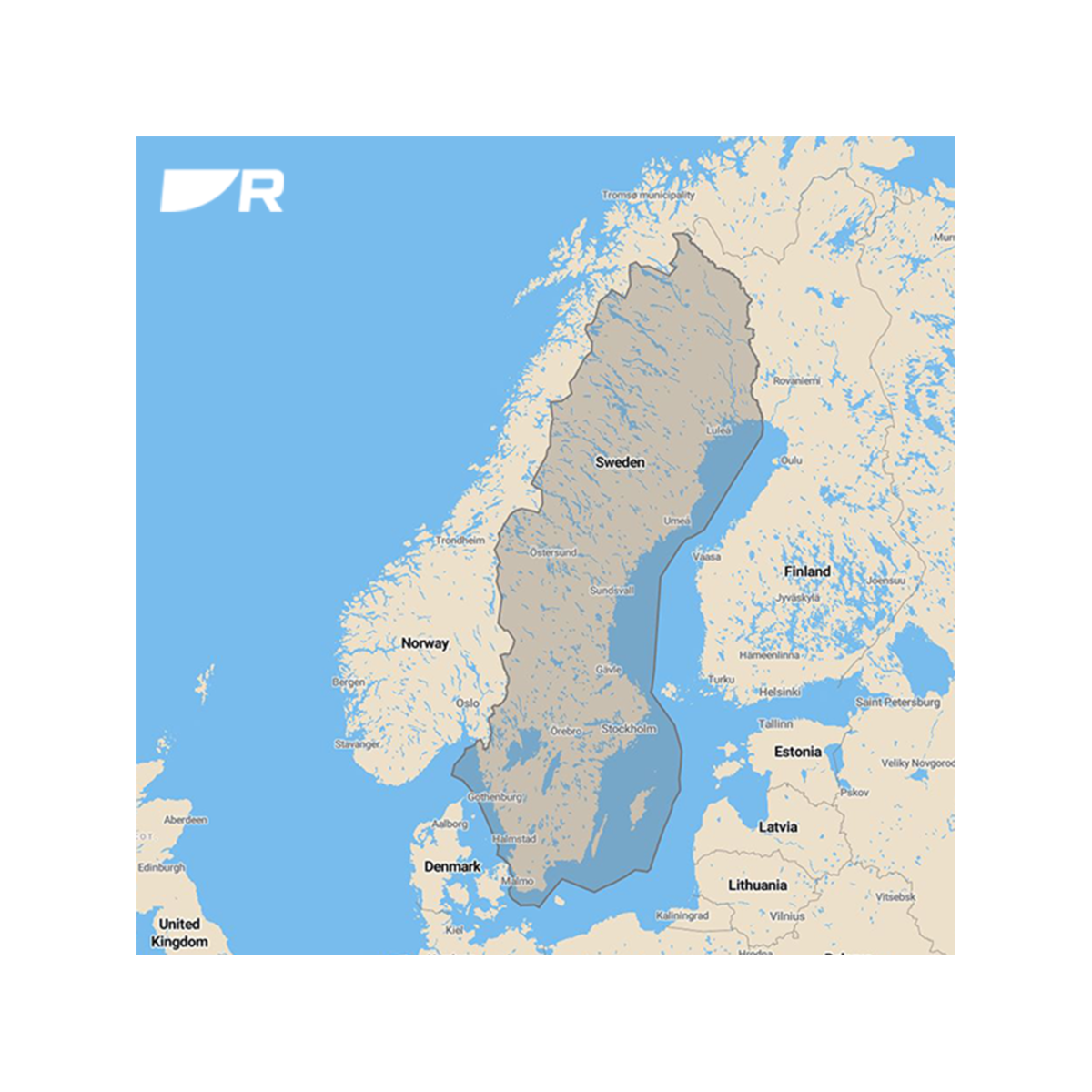 Raymarine Lighthouse carte marine Suède