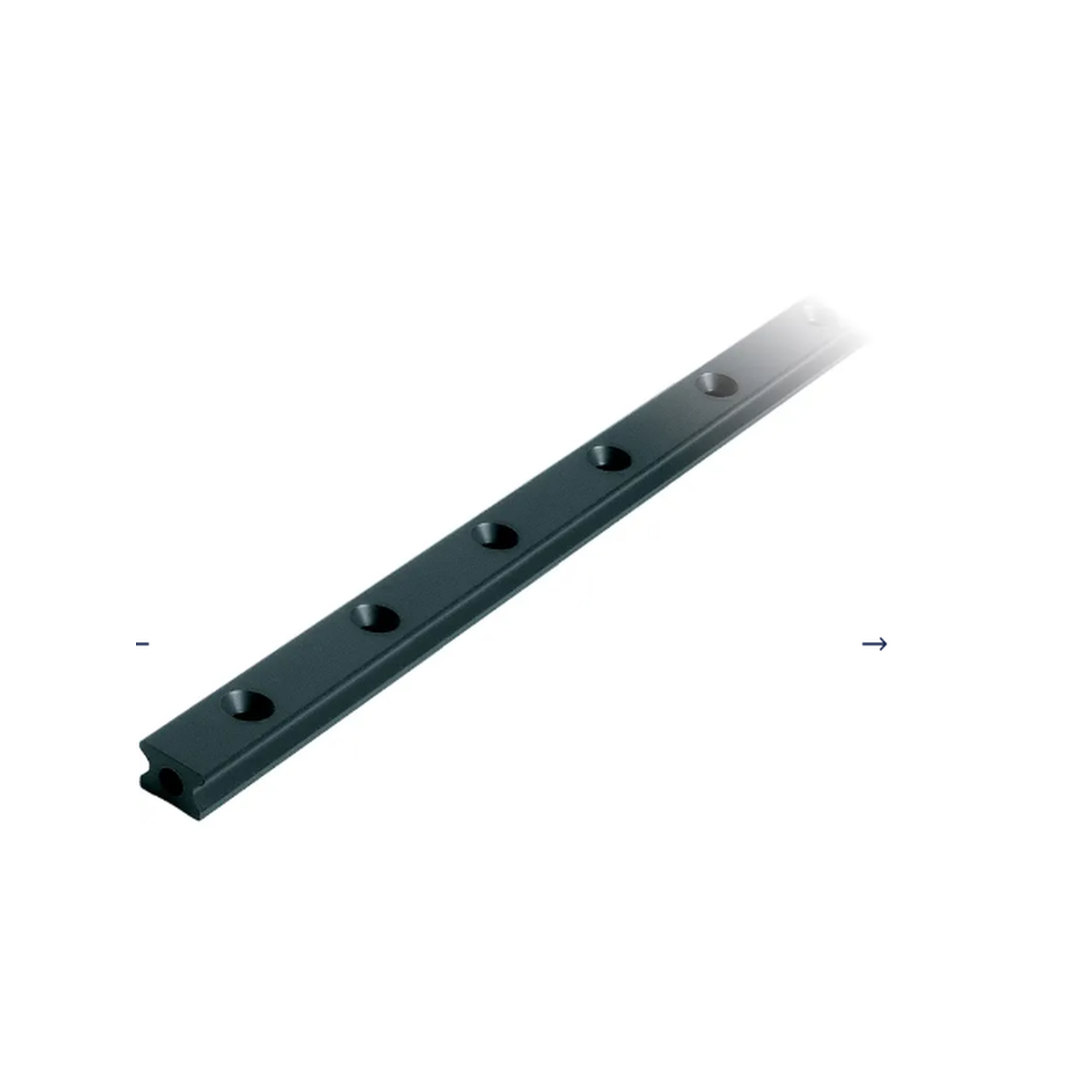 Ronstan S14 rail, noir, 1496mm trous de fixation M4 CSK x 50mm