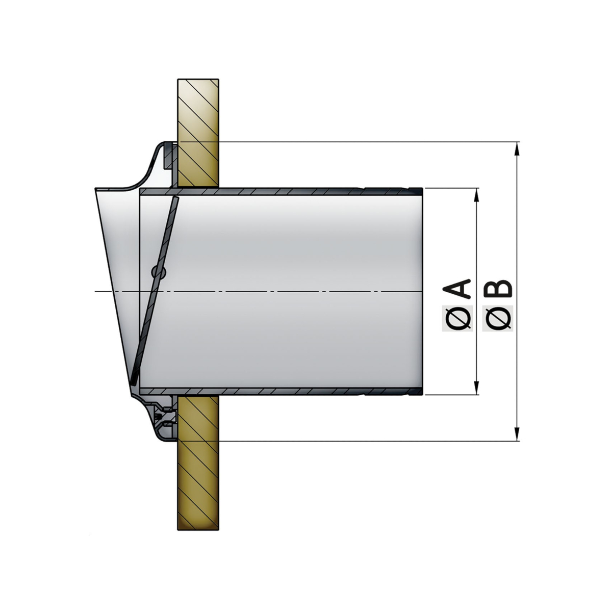 Vetus sortie d'échappement - inox - ø75 mm