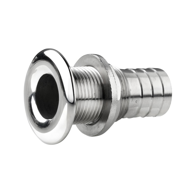 Vetus passe-coque inox poli - fileté cannelé ø14 mm
