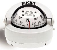 Ritchie Explorer S-53 compas sur fût, rose conique - blanc