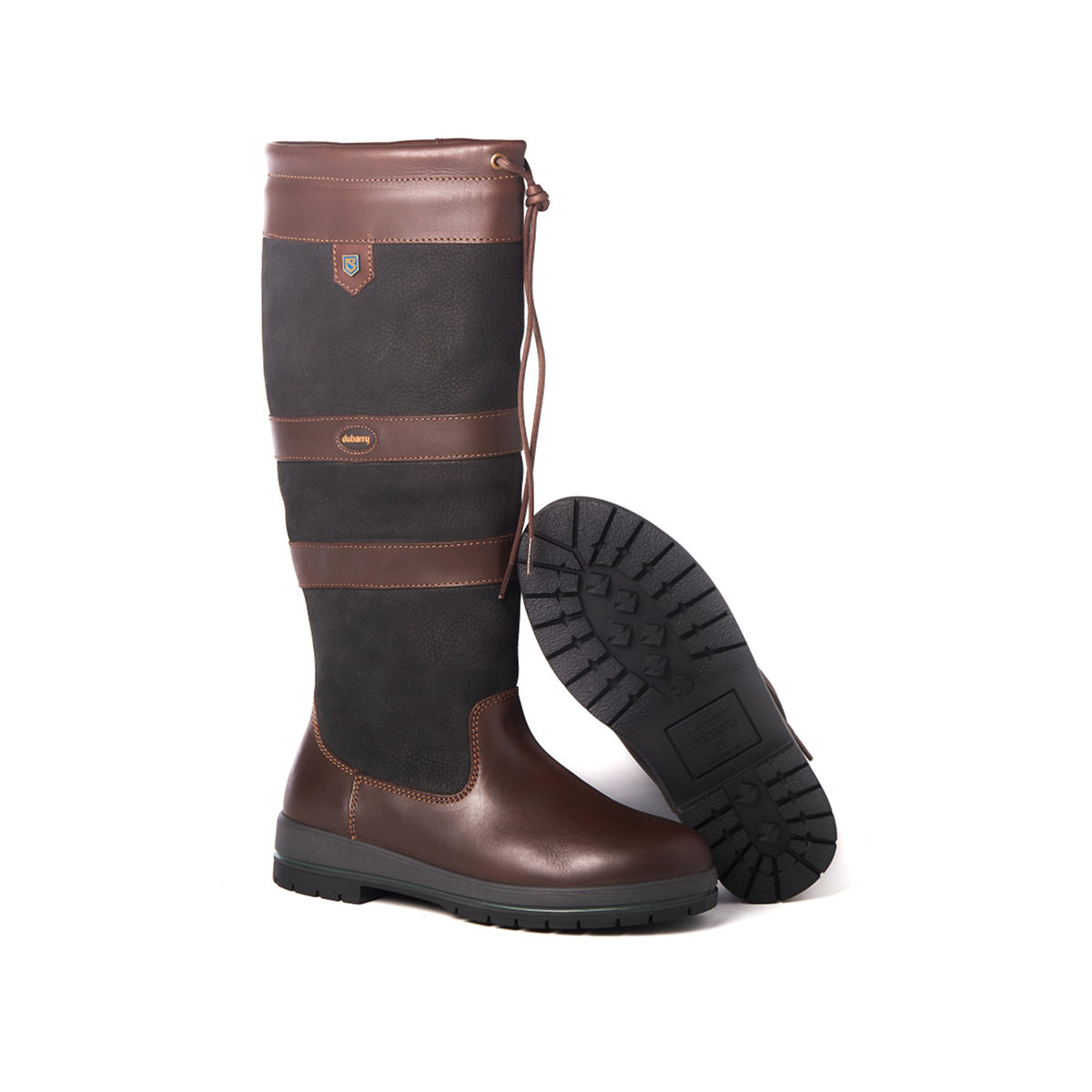 Dubarry Galway RegularFit Country Boots bottes en cuir unisexe noir-marron, taille 42