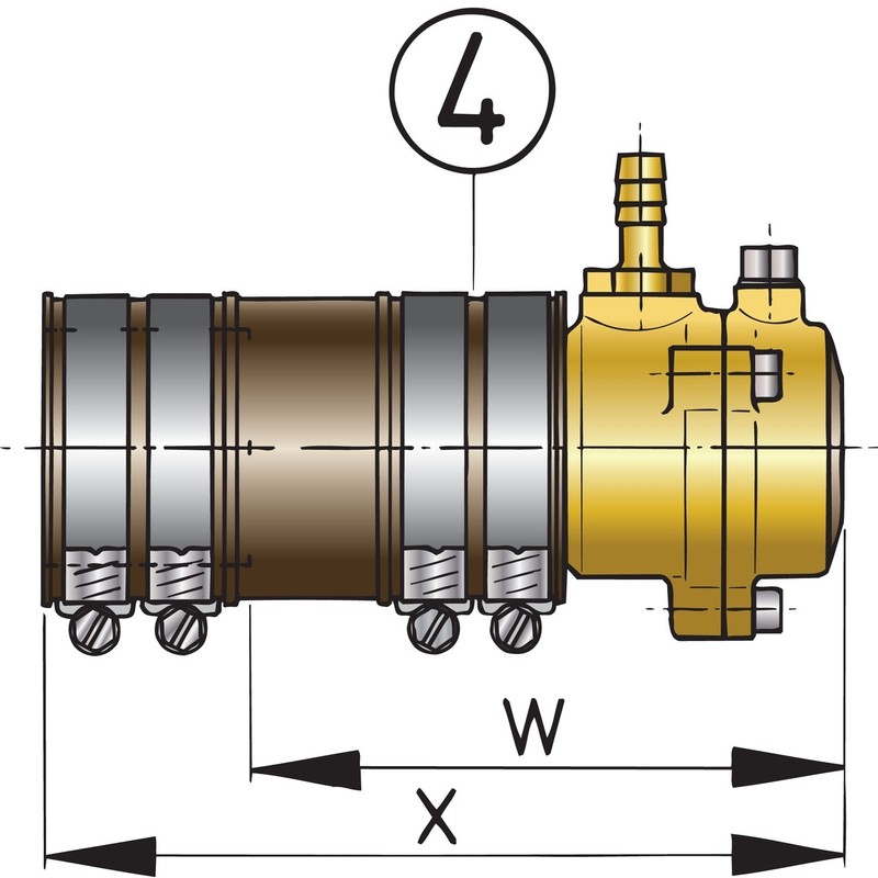 Palier intérieur auto-alignant Vetus Ø25mm