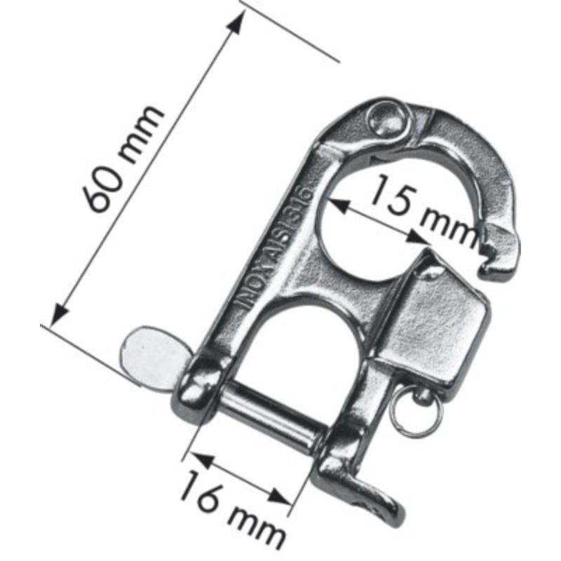 Plastimo mousqueton d'accrochage instantane fixe