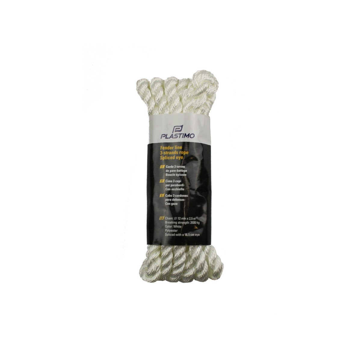 Plastimo Cordage 3 torons pare-battage œillet épissé  - Couleur blanc