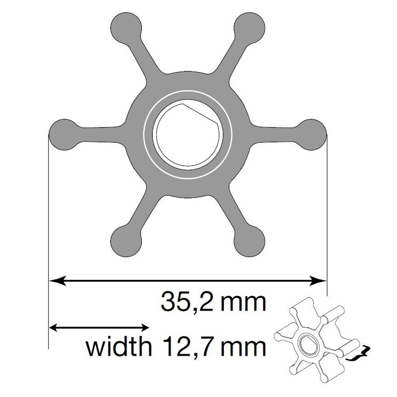 Johnson Impulseur pour pompe F2, nitrile, avec joint torique