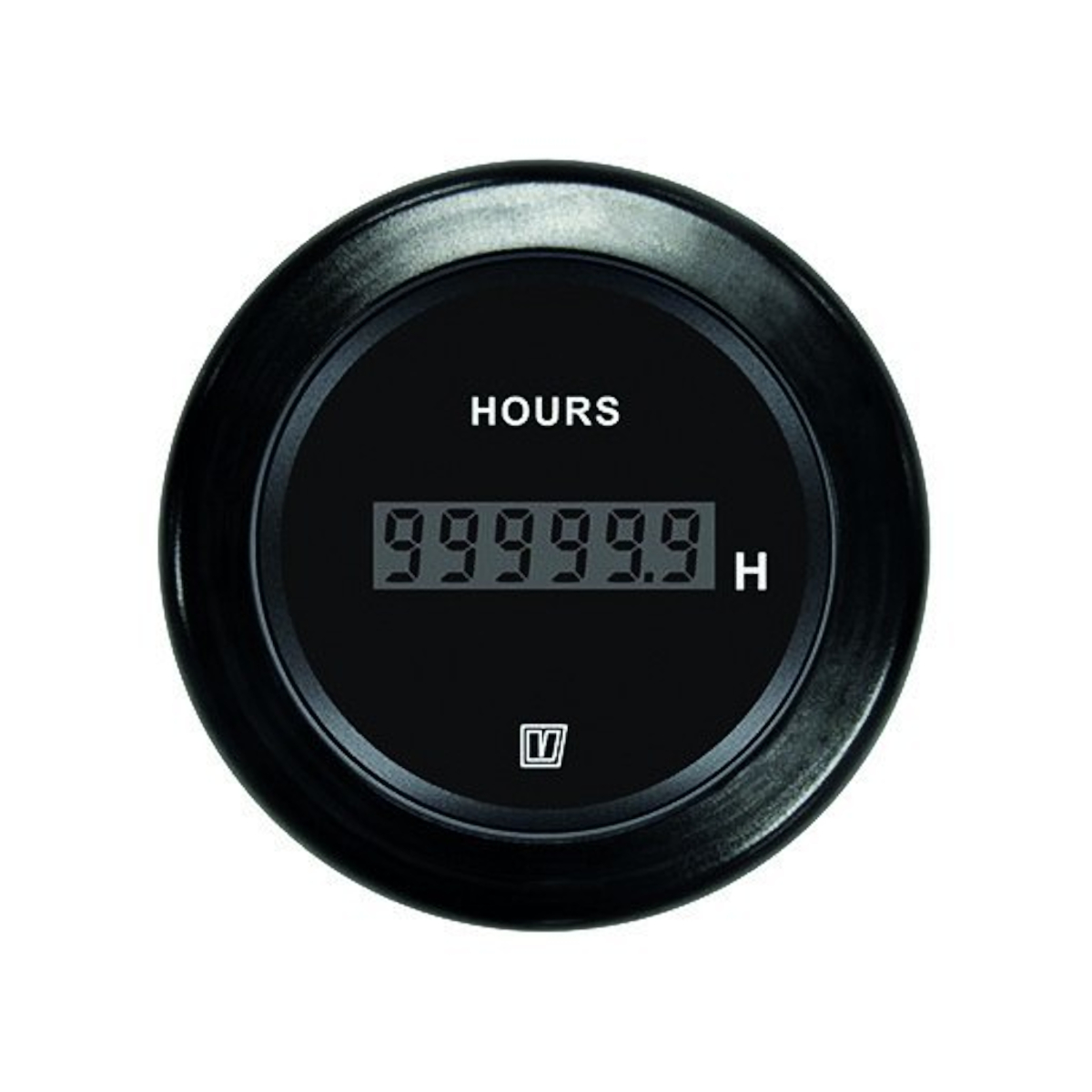 Compteur d'heures de service Vetus, noir, 12/24 Volt