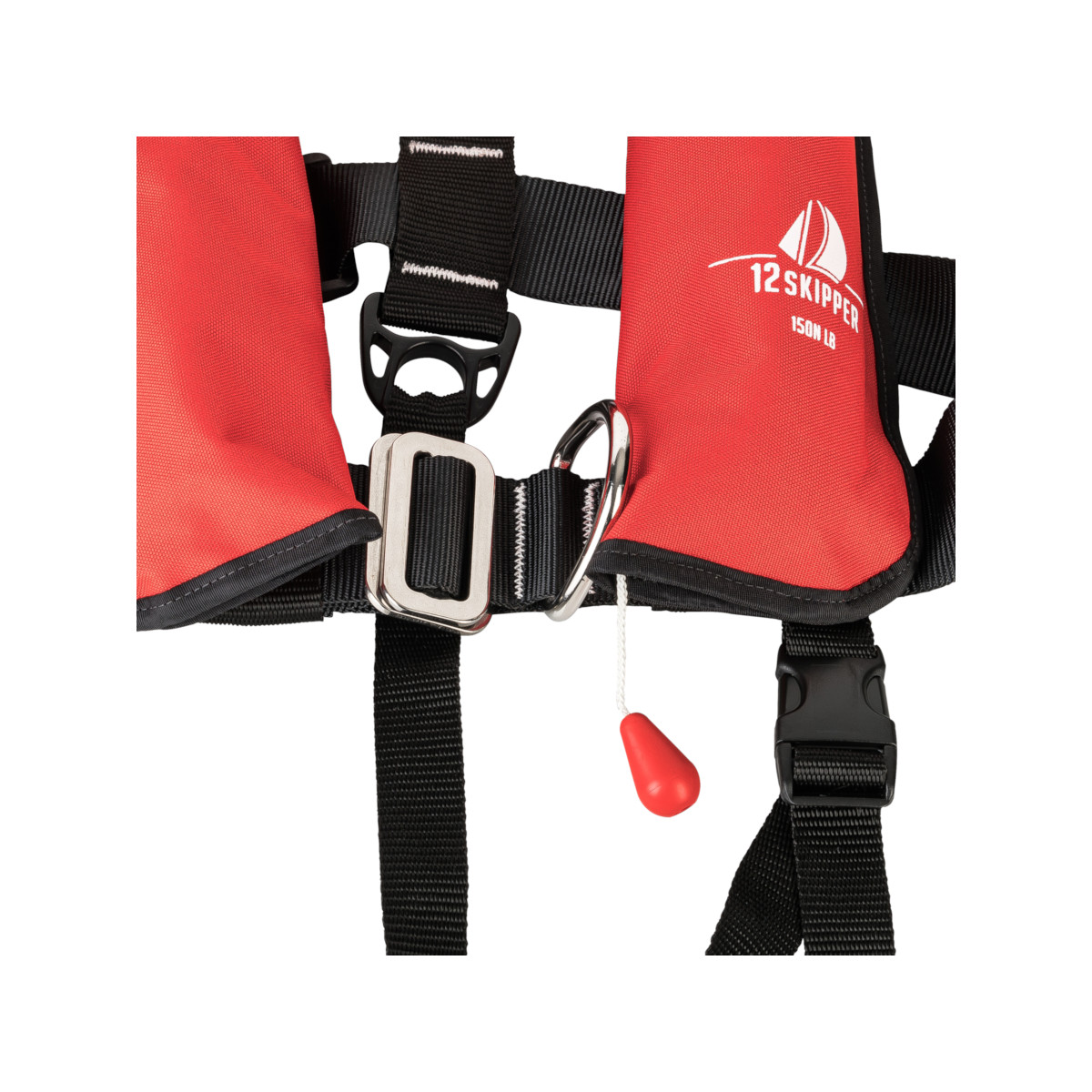 DEAL: 12skipper gilet de sauvetage automatique pour enfants 150N ISO avec harnais - rouge