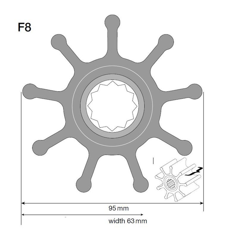 Johnson Impulseur pour pompe F8, néoprène