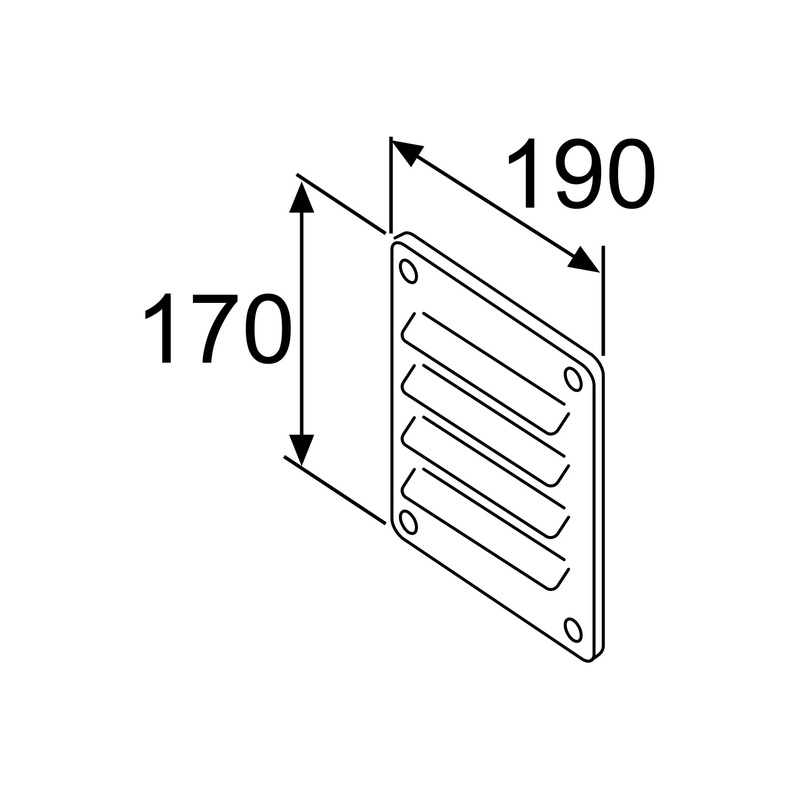 Webasto Grille d'admission d'air L=170 L=190, Aluminium