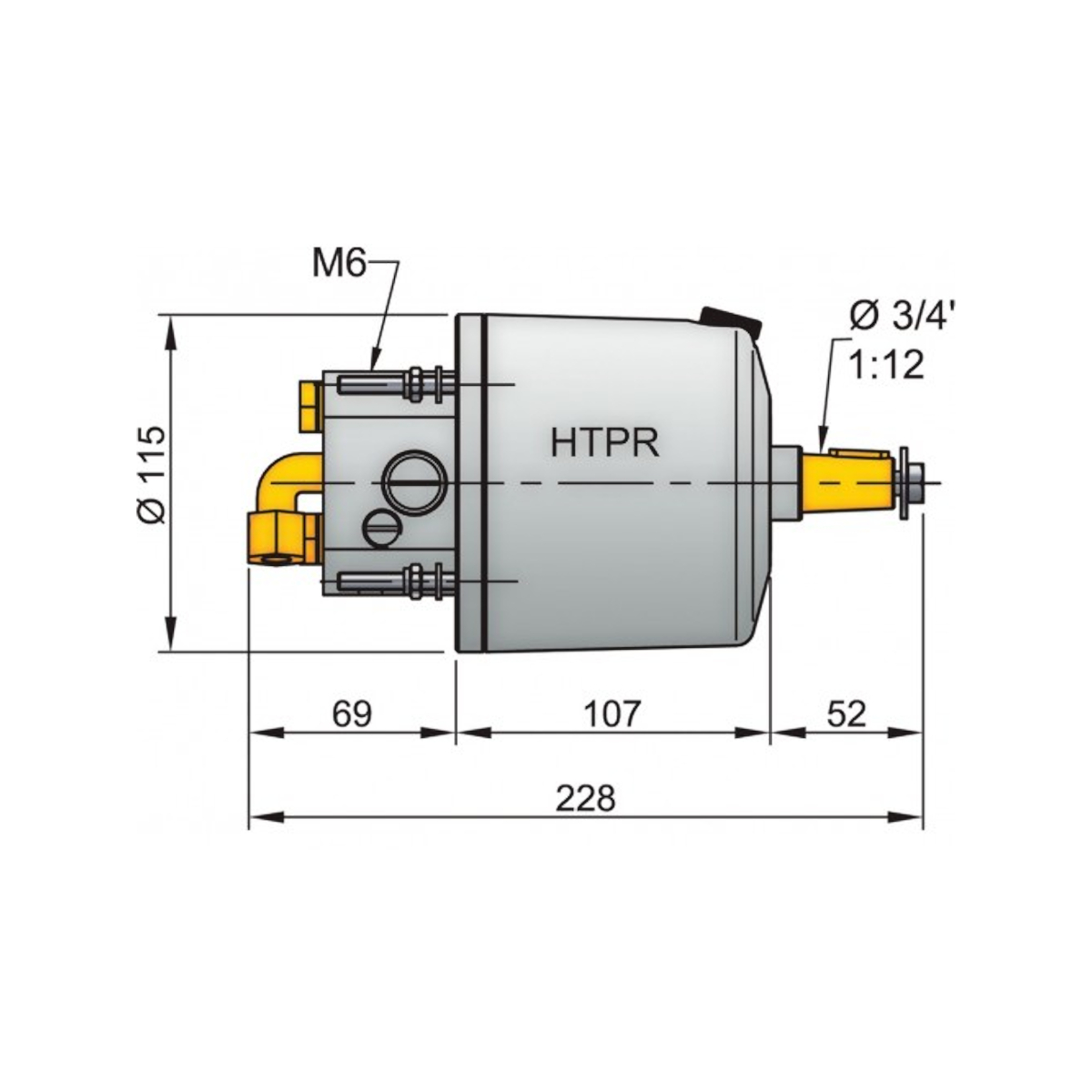 Vetus pompe hydraulique type htp30, pour tuyau ø 10 mm, avec clapet anti-retour