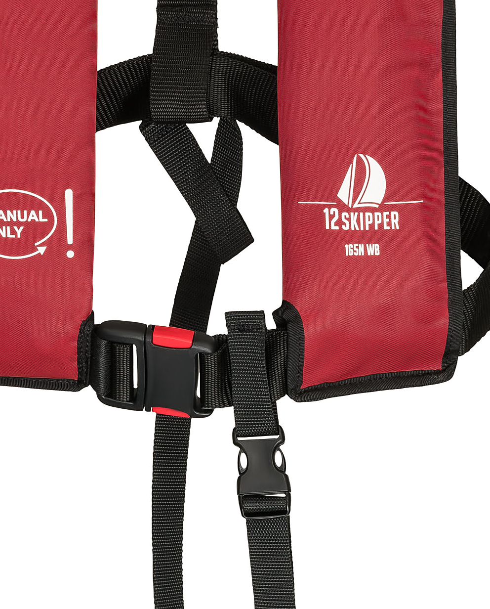 Lot de 2 : 12skipper gilet de sauvetage 165N ISO à déclenchement manuel - rouge