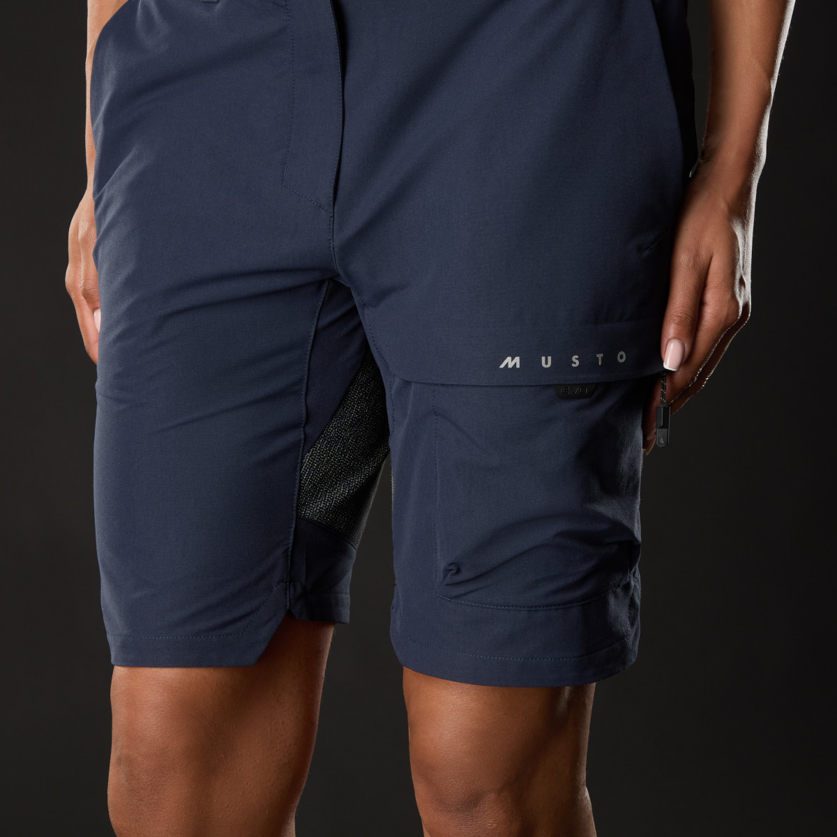 Musto Evolution Performance Strech short de voile femme bleu marine, taille 10