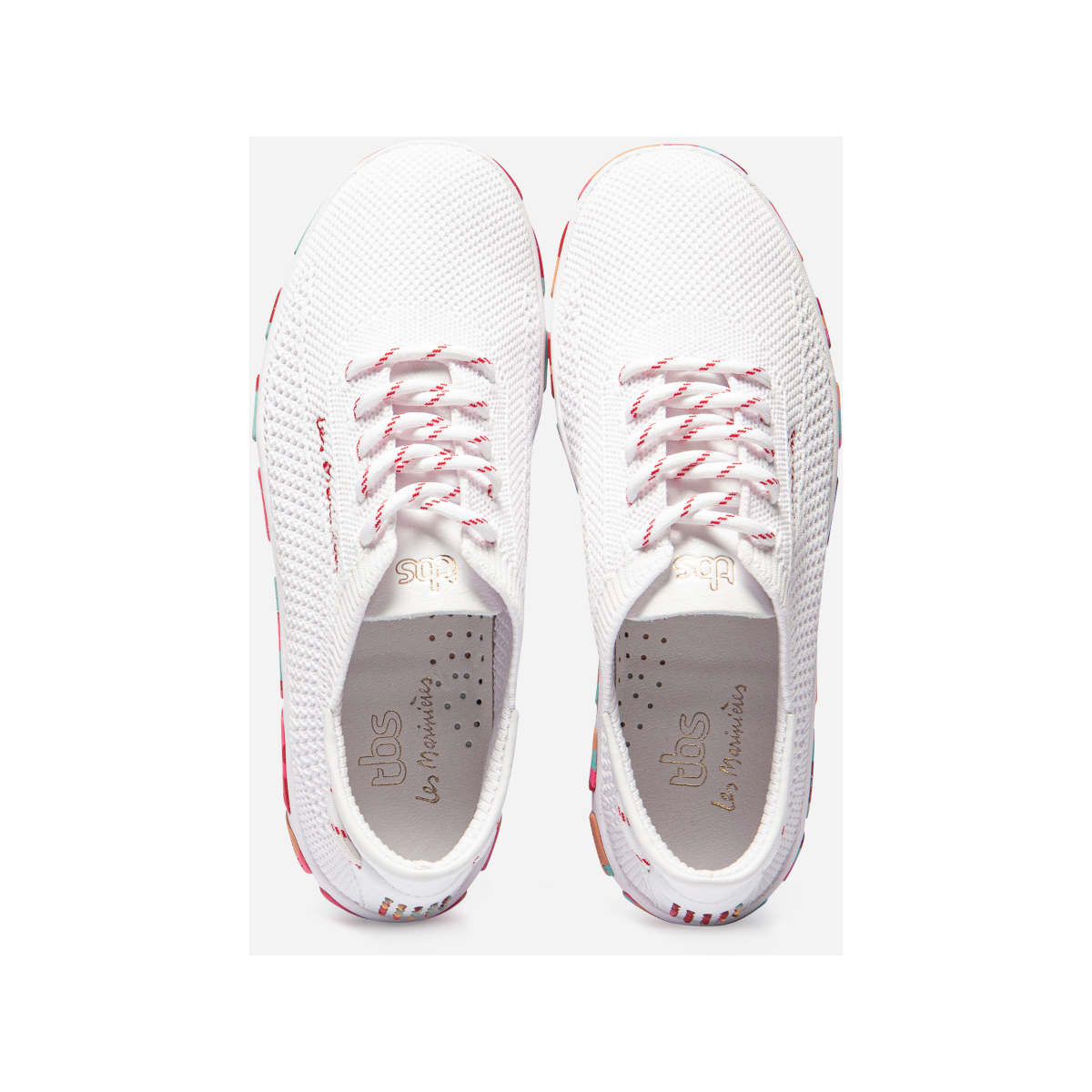 TBS Jazaria chaussure bateau, femme - blanc/corail, pointure 39