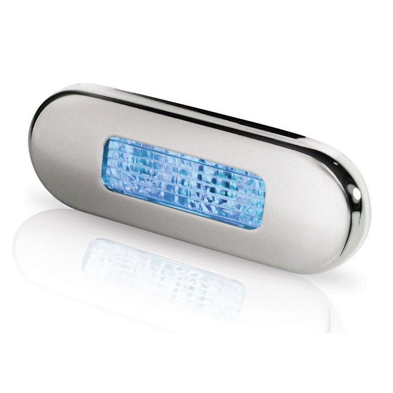 Hella Éclairage de marche LED bleu inox satiné