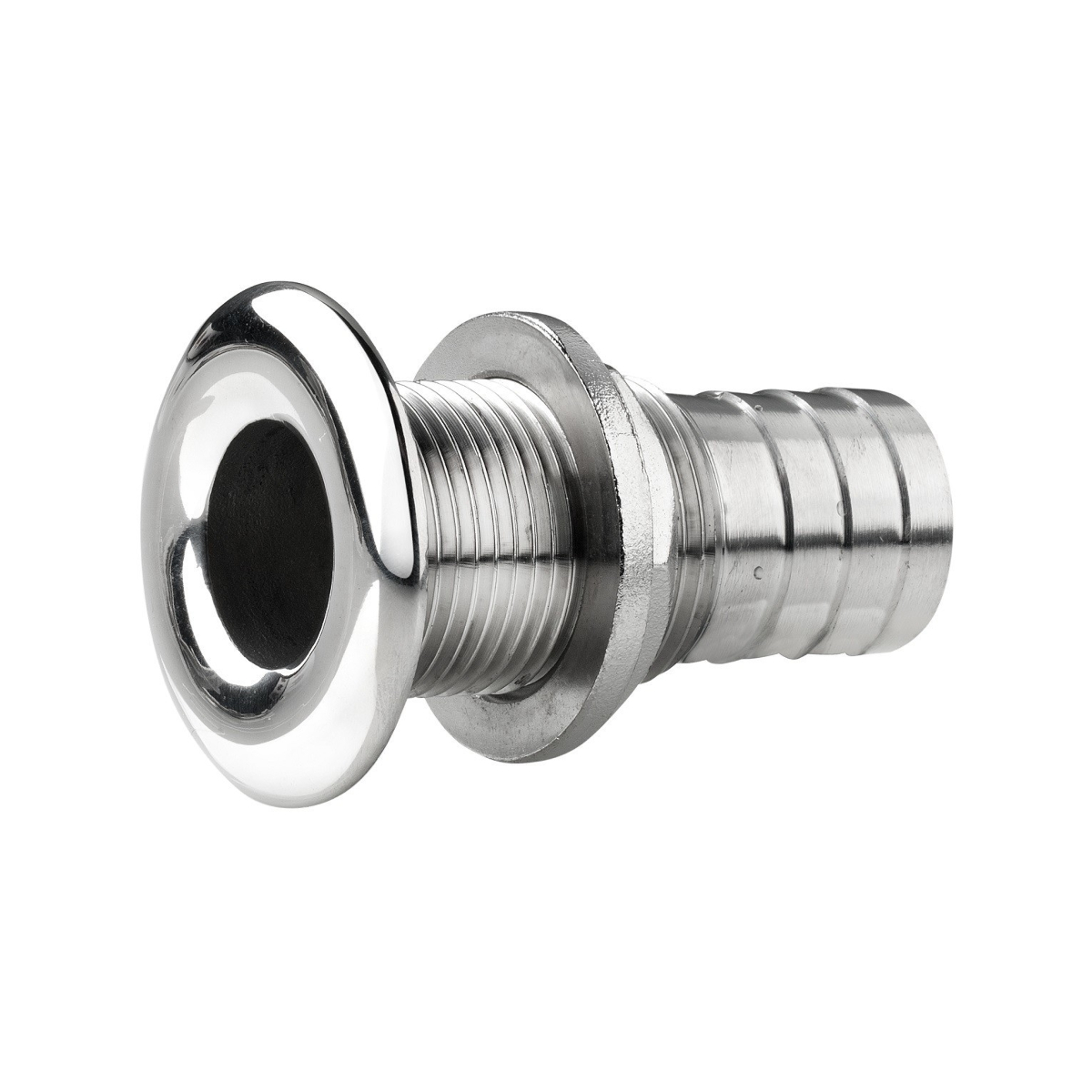 Vetus passe-coque inox poli - fileté cannelé ø23 mm