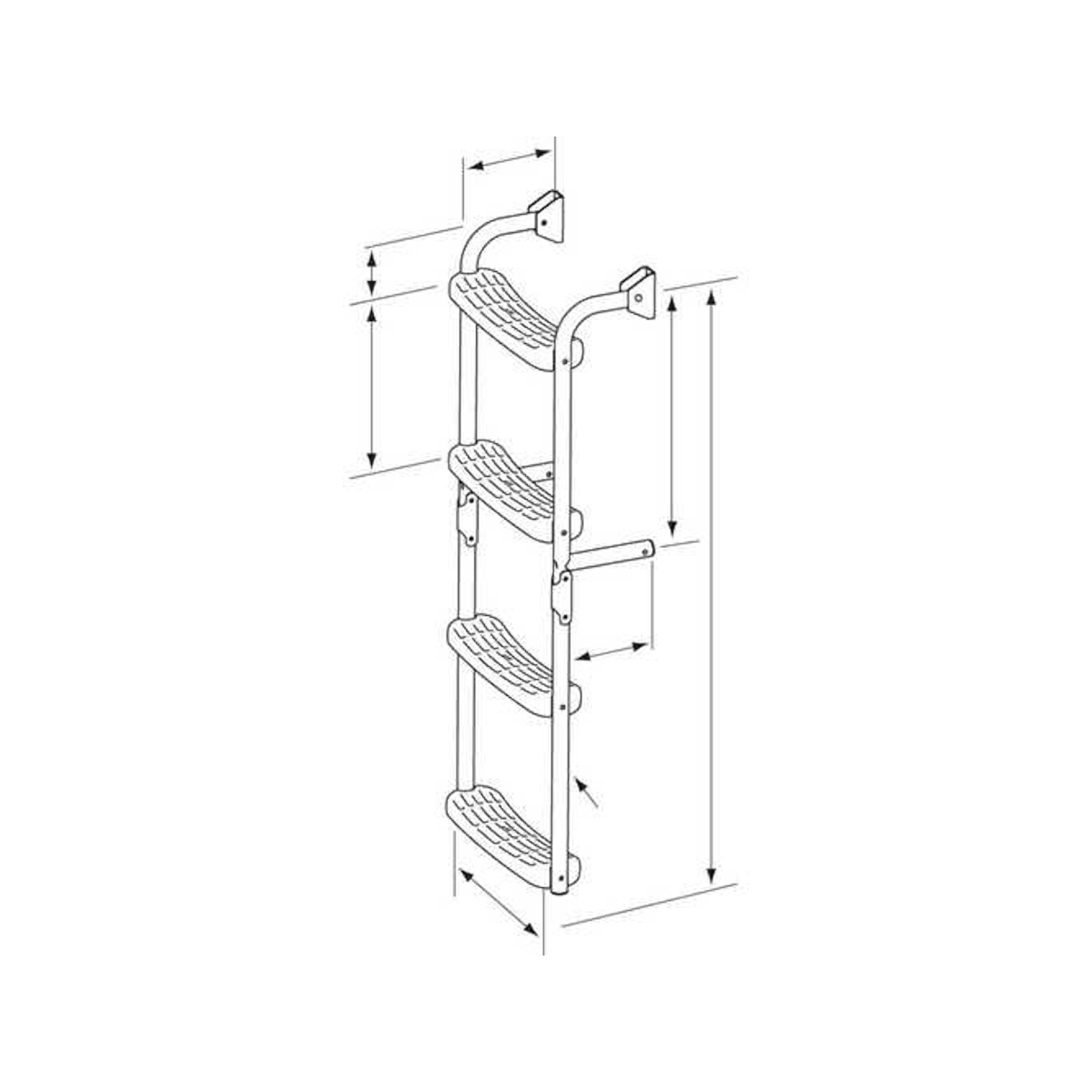 Plastimo echelle inox pliant 90d,3+2 ech gris crb
