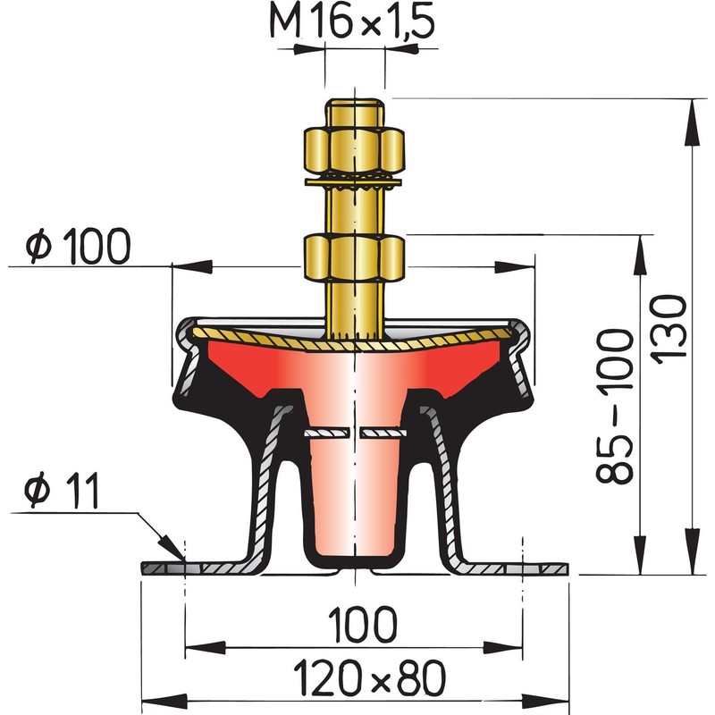 Vetus support-moteur mitsteun