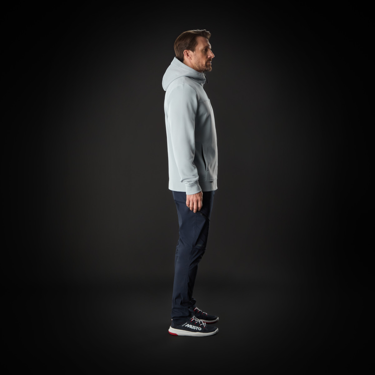 Musto Evolution Hoodie Sweat à capuche homme gris-bleu, taille XL