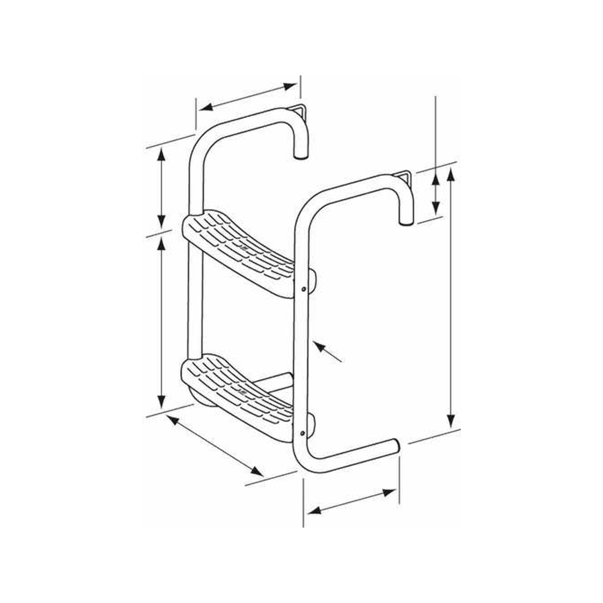 Plastimo echelle inox ponton gm echelon gris crb