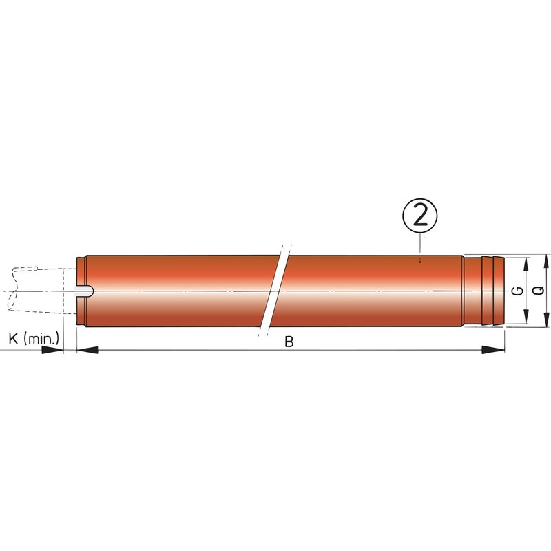 Vetus tube d'étambot bl - acier - ø40 mm - 1000 mm