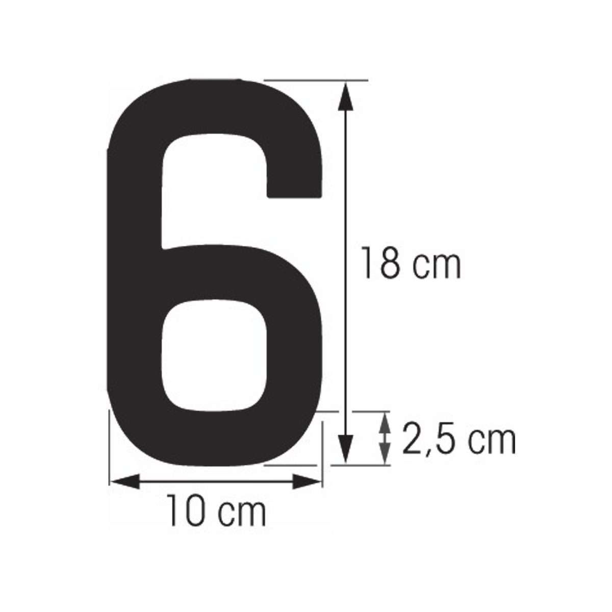 Plastimo chiffre noir h=18cm pr coque dure-6