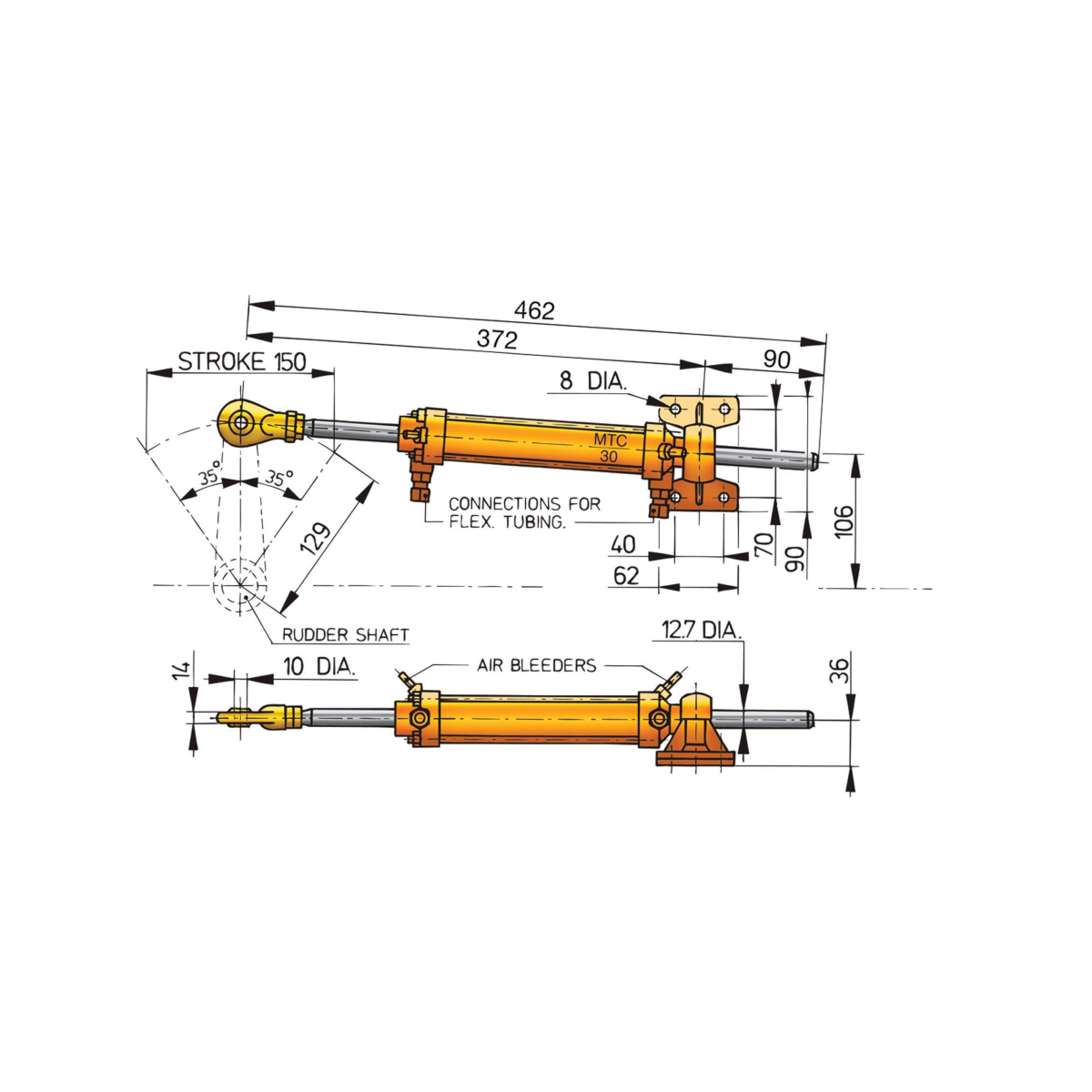 Vetus verin mtc30 pour flexible de 8mm