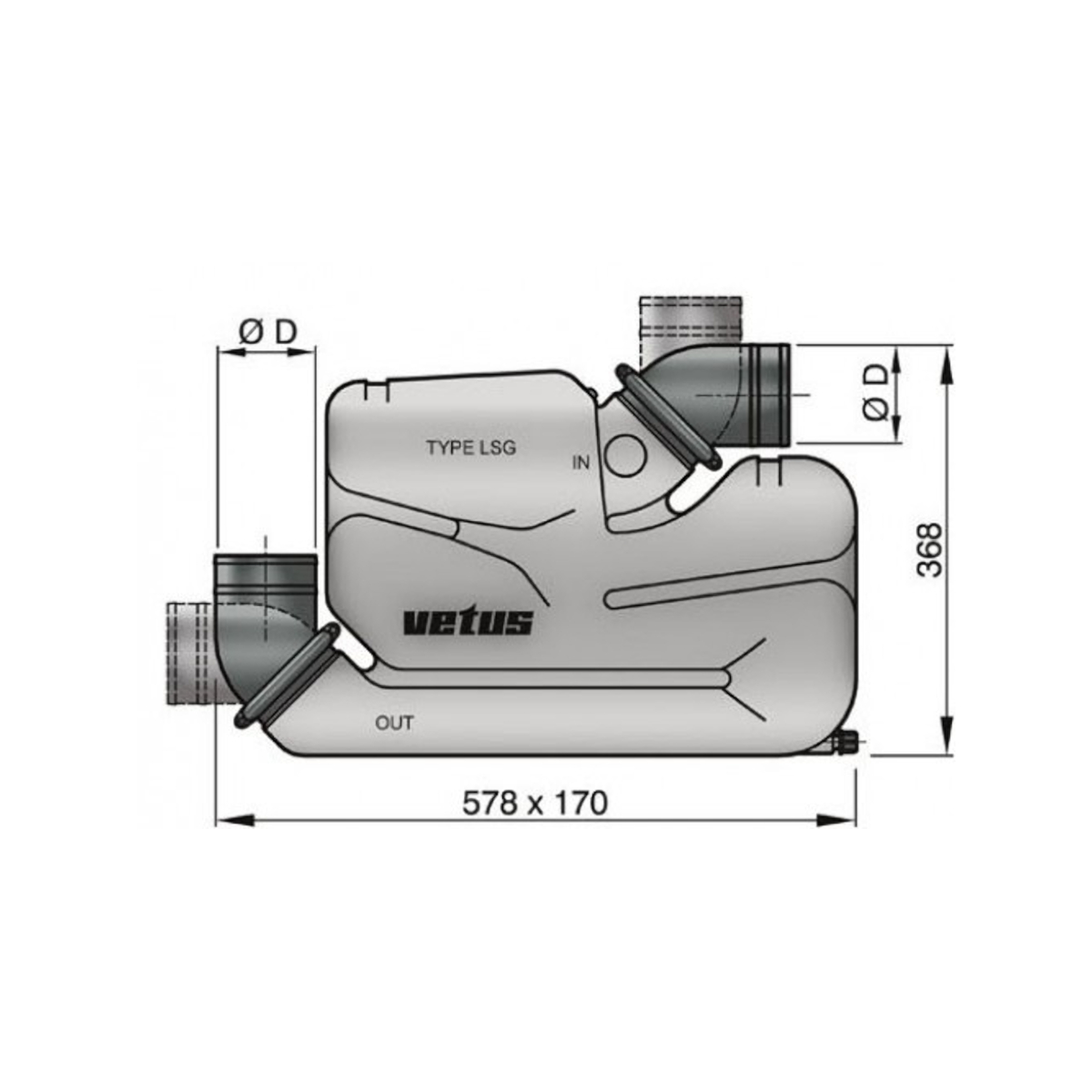 Vetus waterlock lsg75 - ø75 mm coudes orientables