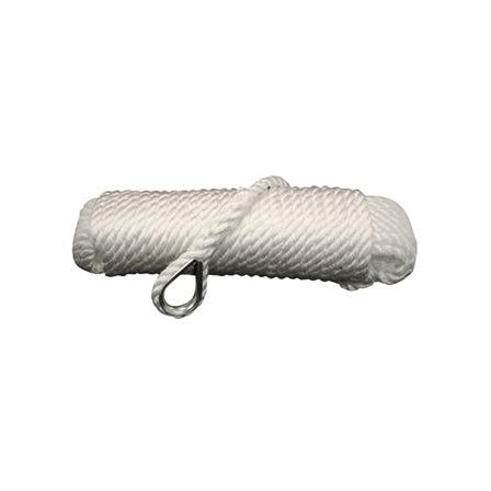 Talamex ligne de mouillage avec cosse - blanc, diamètre 10mm, longueur 20m