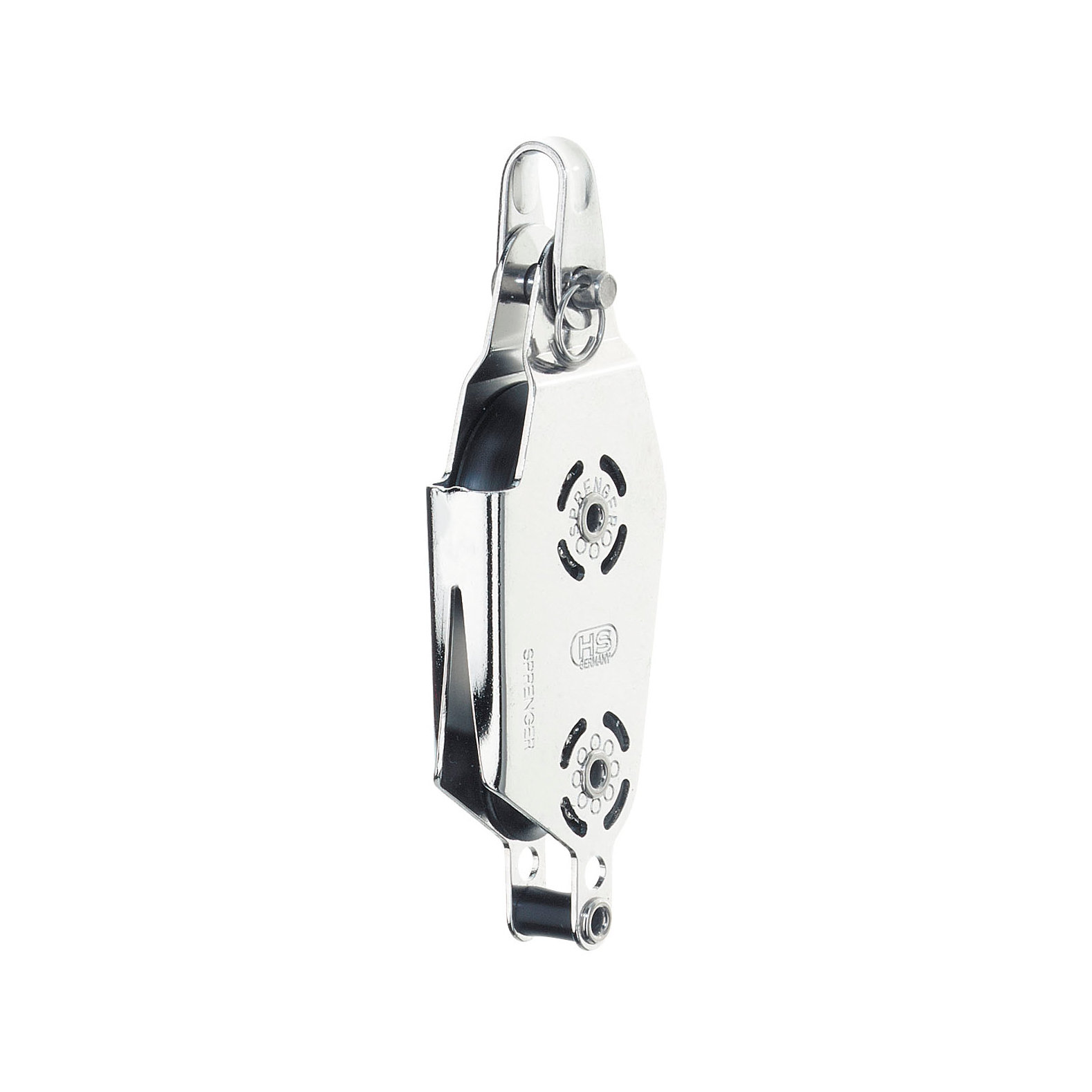Hs sprenger Micro XS Block 6mm - Poulie violon, simple avec taquet en V et chaumard