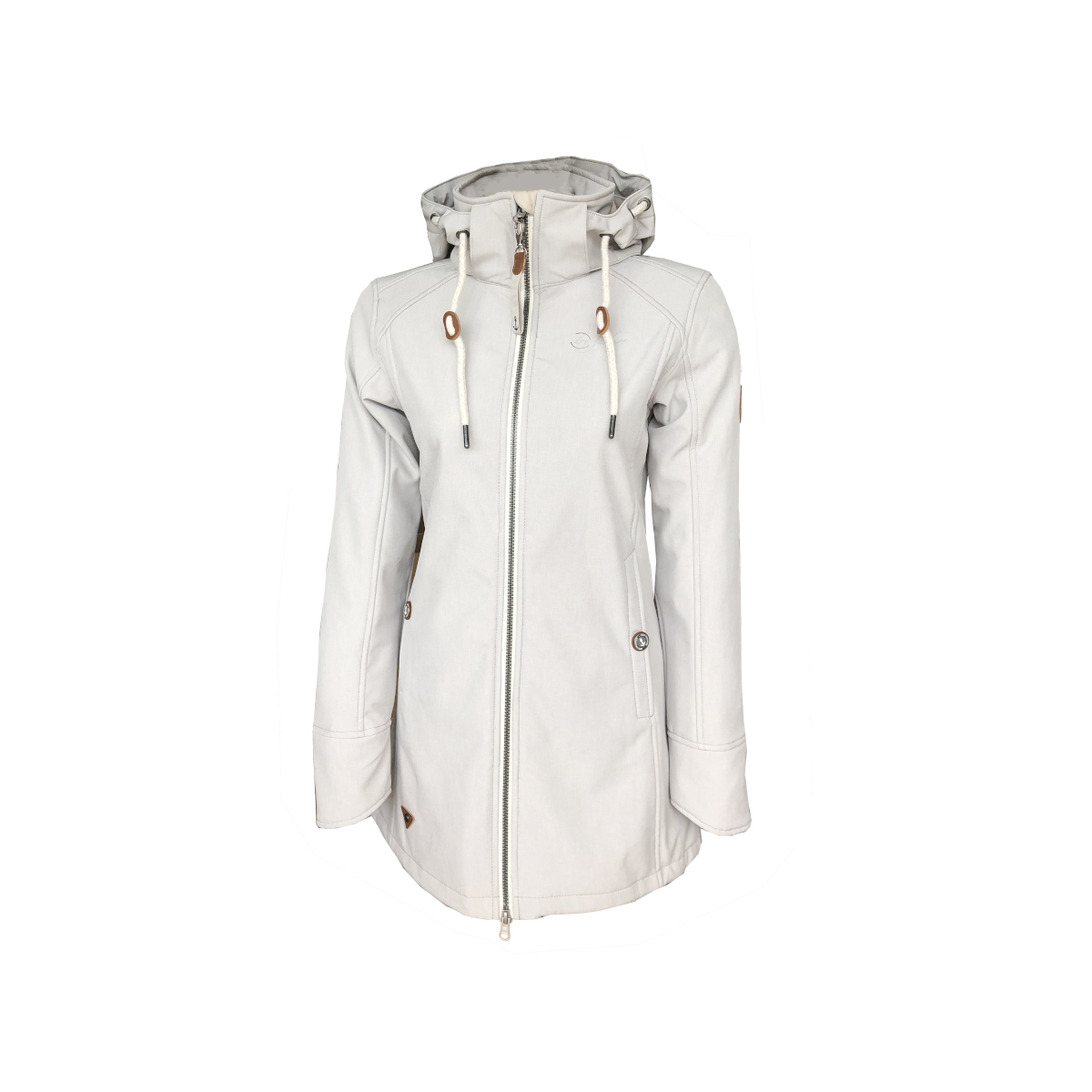 Dry Fashion Sellin Manteau Softshell femme gris clair chiné, taille 42
