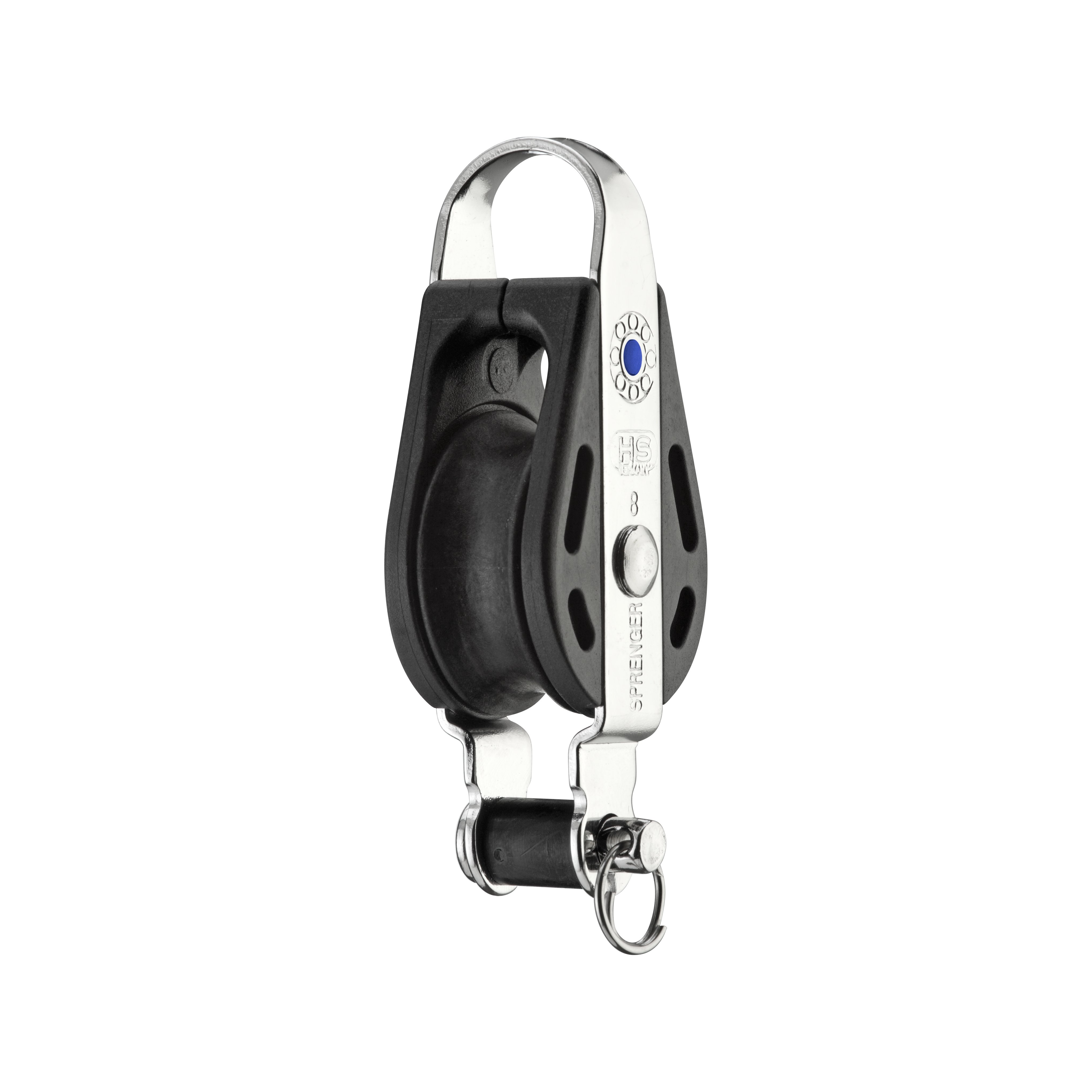Hs sprenger S-Blockserie 8mm poulie avec roulement à aiguilles - simple avec étrier fixe et HUNDSFOTT