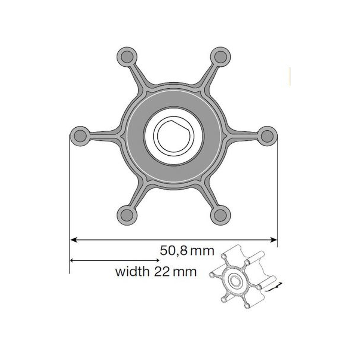Johnson Impulseur pour pompe F4, nitrile