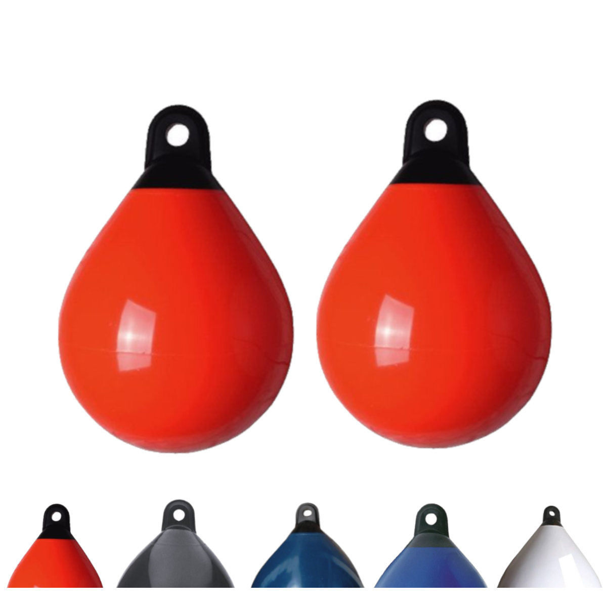 Lot de 2 pare-battages sphériques Majoni, diamètre 45 cm, orange