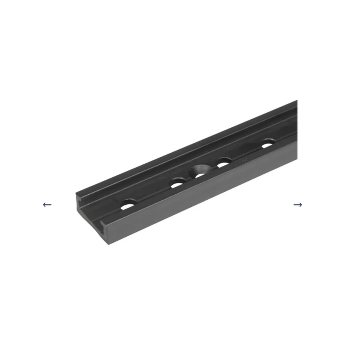 Ronstan S19 rail en C, 296mm, Black, M4(5/32')CSK,75mm pitch