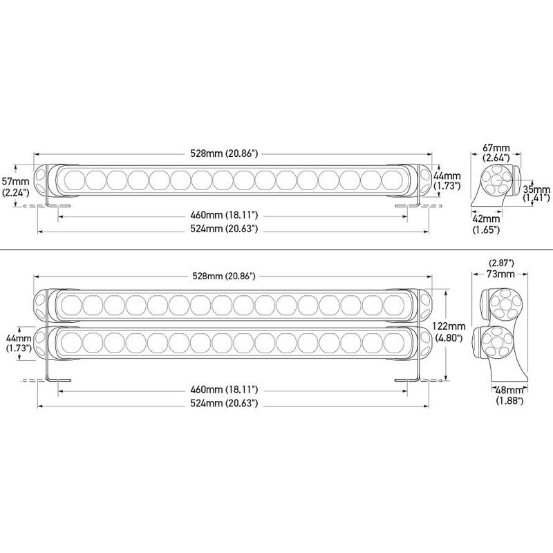 Hella LED Barre lumineuse Sea Hawk 470 hybride blanc