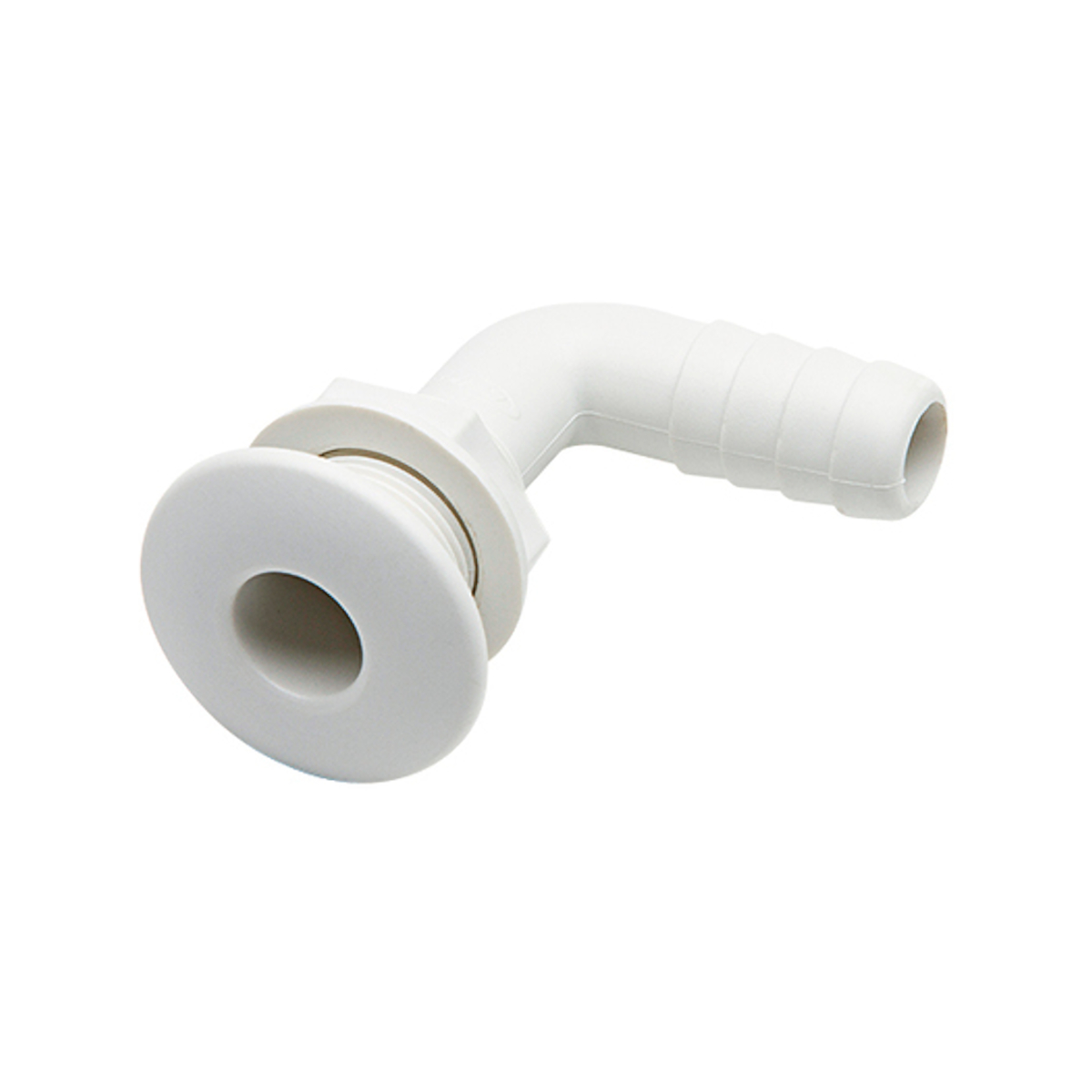 Plastimo passe-coque coude cannele 20 mm blanc