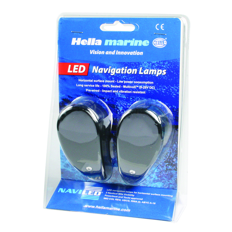 Hella Lanterne LED boîtier noir / SET bâbord/tribord (BB/STB)