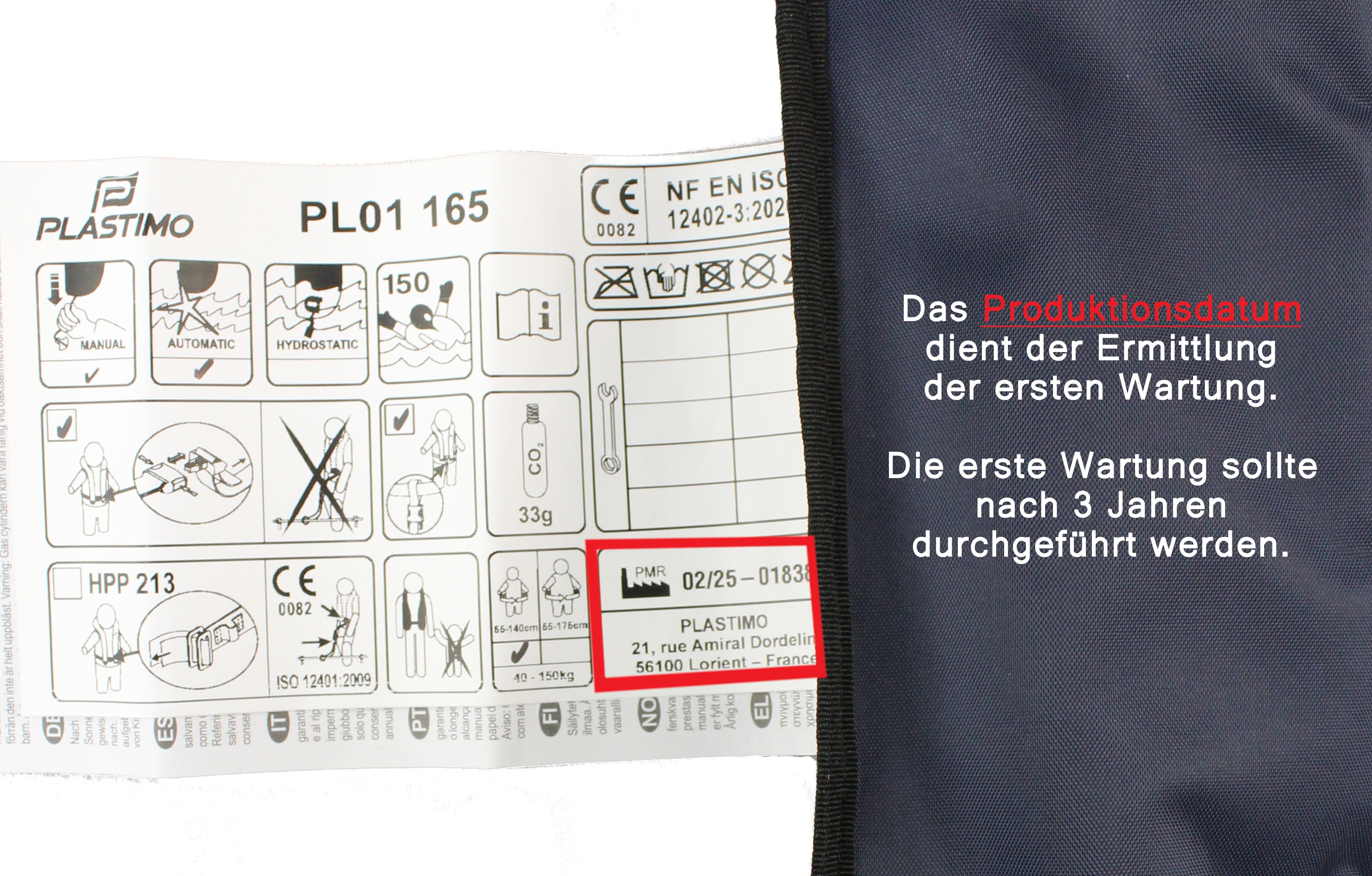 Lot de 2 : 12skipper gilet de sauvetage automatique 165N ISO - bleu marine