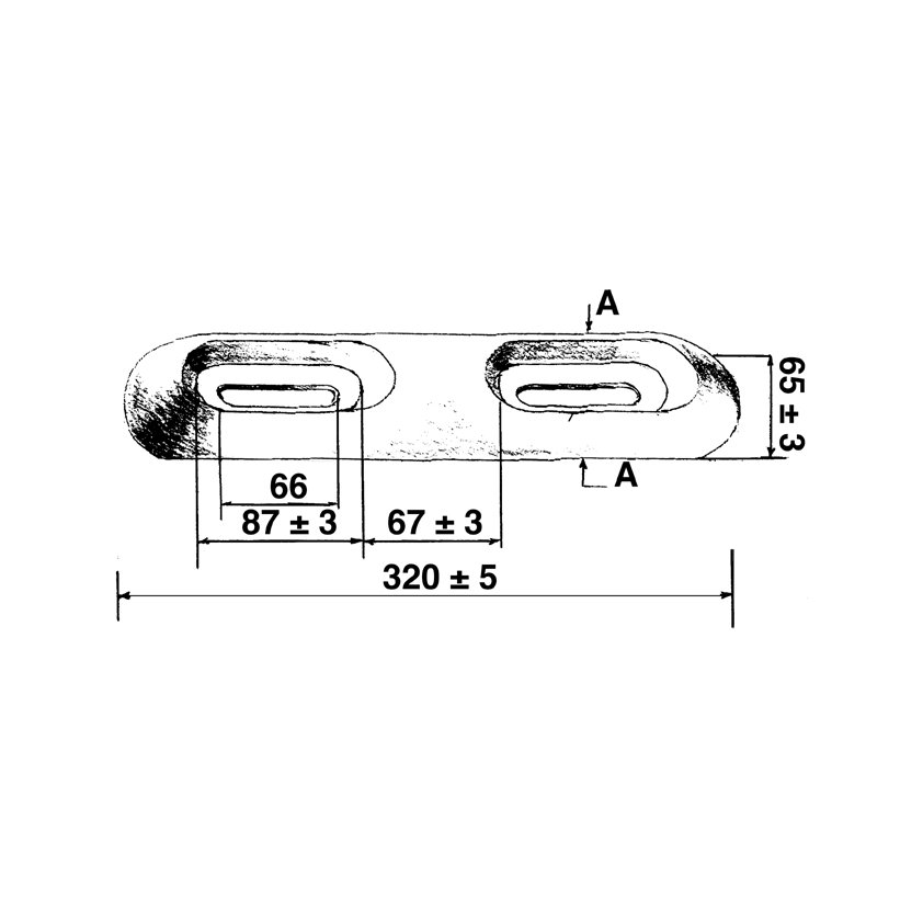 Anode sacrificielle en magnésium à visser - Poids 670g, Longueur 320mm