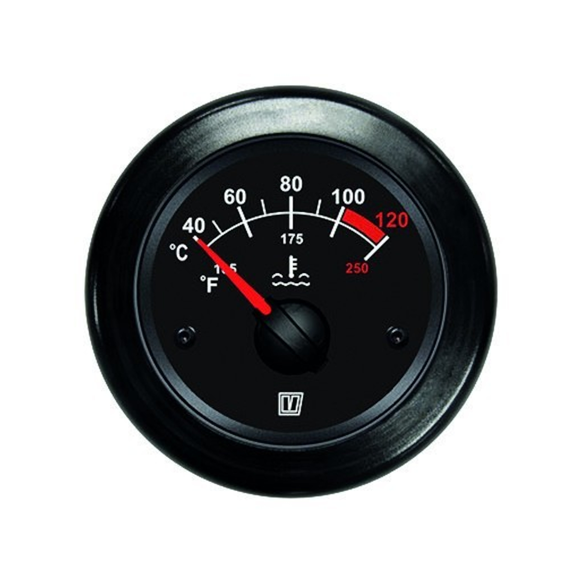 Indicateur de température Vetus, noir, 12/24 Volt